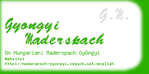 gyongyi maderspach business card